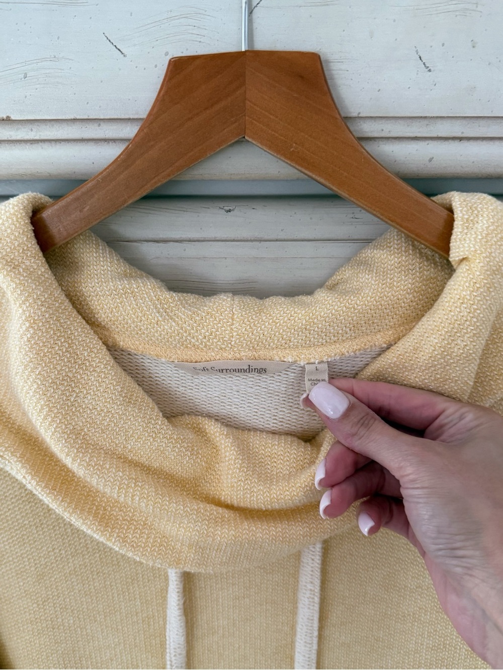 Soft Surroundings Butter Yellow Cotton Pullover Sweater - Picture 4 of 5